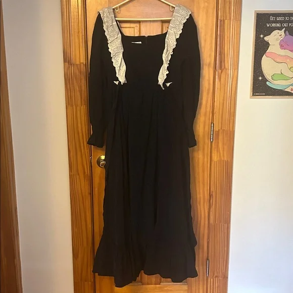 Pansy garden made by pansy ophelia dress black velvet lace NWT uk 12 us 8 - Picture 3 of 14